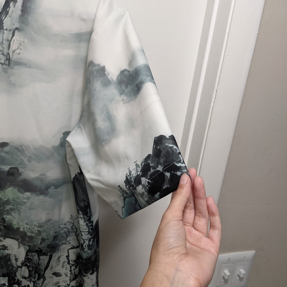 Y.T.G. LA Landscape Waterpaint Button Down Collar Shirt Rare NWT - Picture 10 of 11